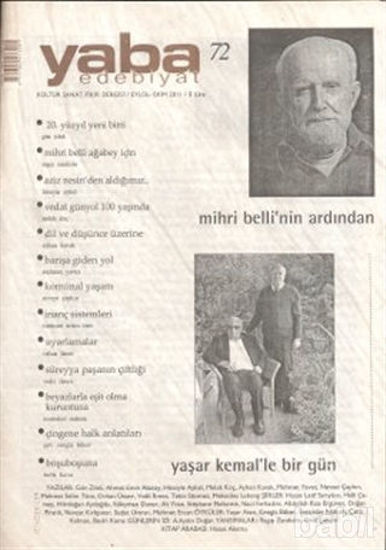 Picture of Yaba Edebiyat Dergisi Sayı: 72