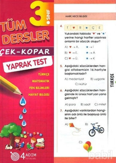Picture of 3. Sınıf Tüm Dersler Çek-Kopar Yaprak Test
