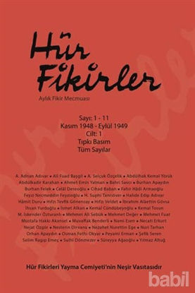 Picture of Hür Fikirler Aylık Fikir Mecmuası Sayı 1-11 Kasım 1948 - Eylül 1949 Cilt: 1