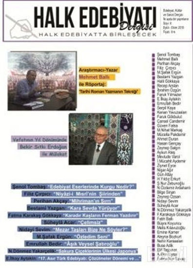 Picture of Halk Edebiyatı Dergisi Sayı: 8 Eylül-Ekim 2015